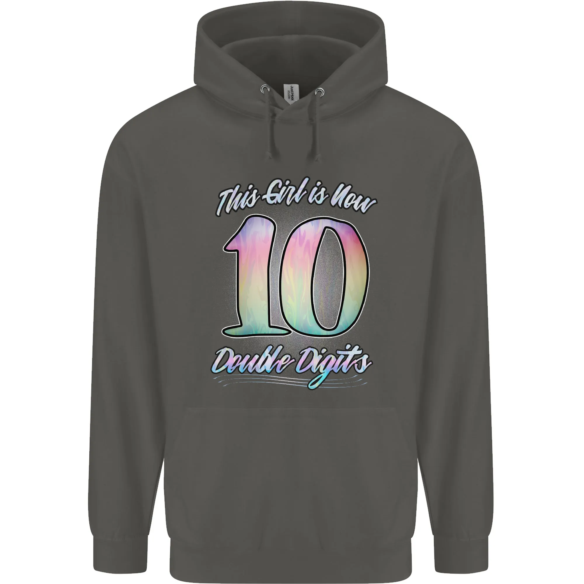 10 Year Old Birthday Girl Double Digits 10th Childrens Kids Hoodie