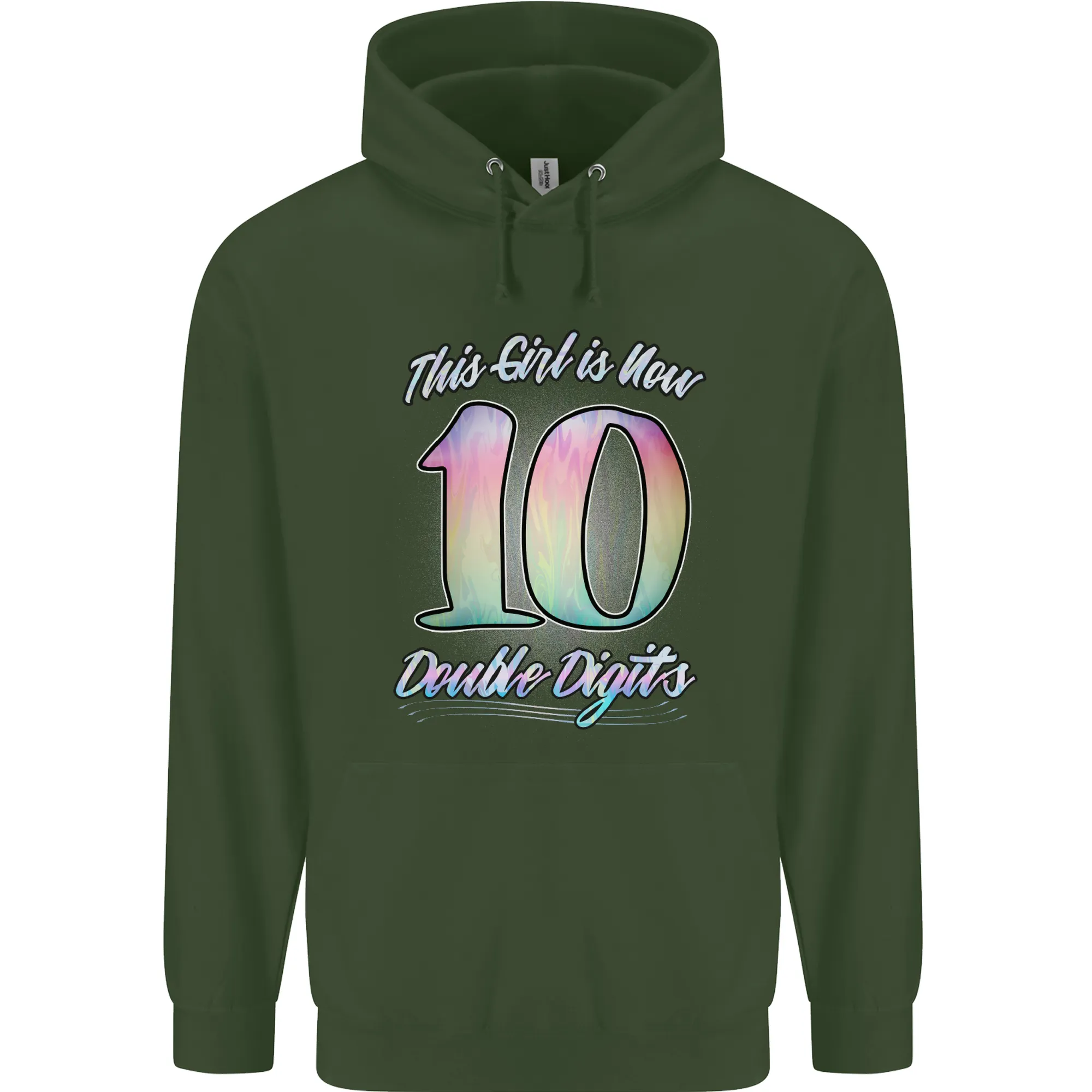 10 Year Old Birthday Girl Double Digits 10th Childrens Kids Hoodie