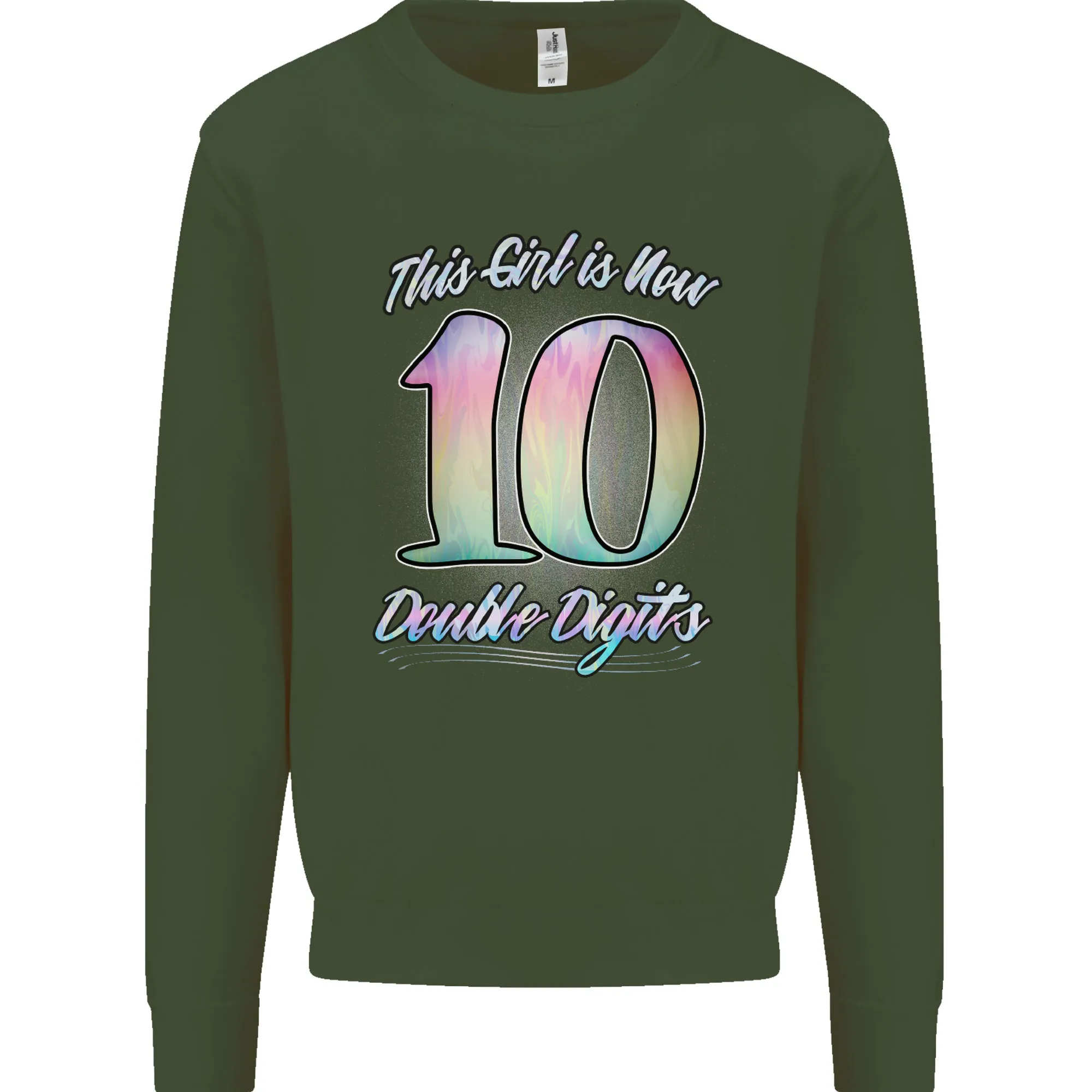 10 Year Old Birthday Girl Double Digits 10th Kids Sweatshirt Jumper