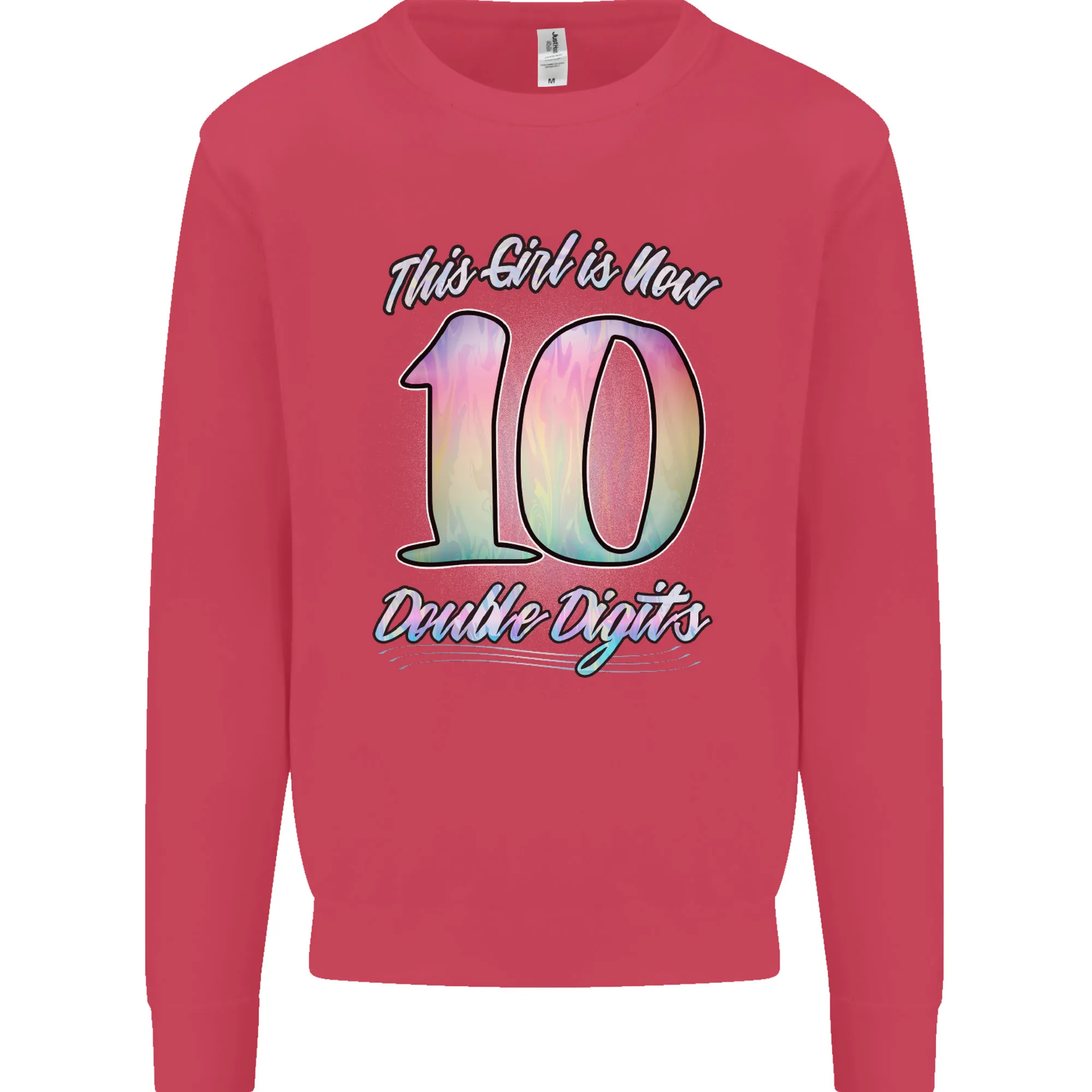 10 Year Old Birthday Girl Double Digits 10th Kids Sweatshirt Jumper