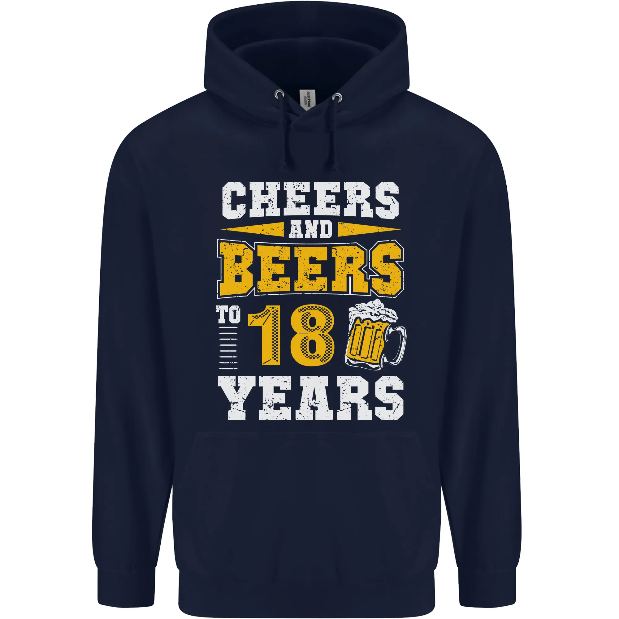 18th Birthday 18 Year Old Funny Alcohol Mens 80% Cotton Hoodie