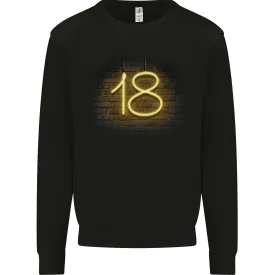 18th Birthday Neon Lights 18 Year Old Mens Sweatshirt Jumper