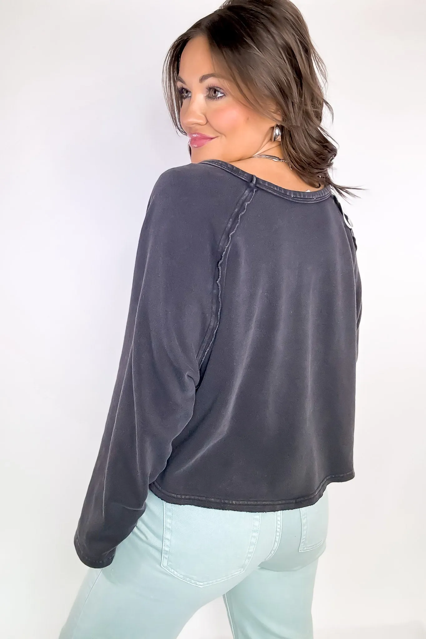 Always On-Trend Black Raglan Sleeve Oversized Sweatshirt