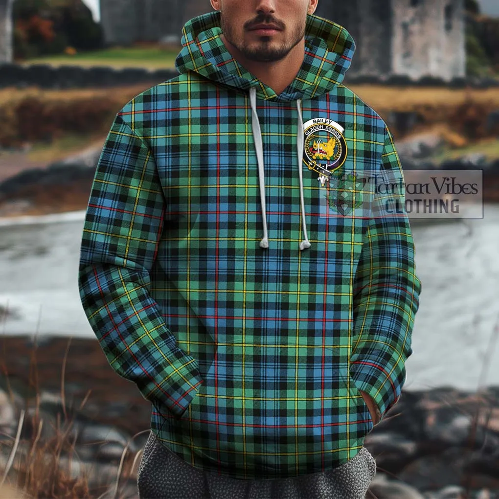 Bailey Ancient Tartan Cotton Hoodie with Family Crest