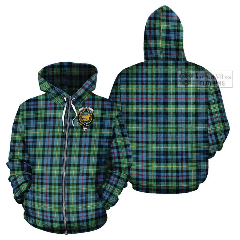 Bailey Ancient Tartan Cotton Hoodie with Family Crest