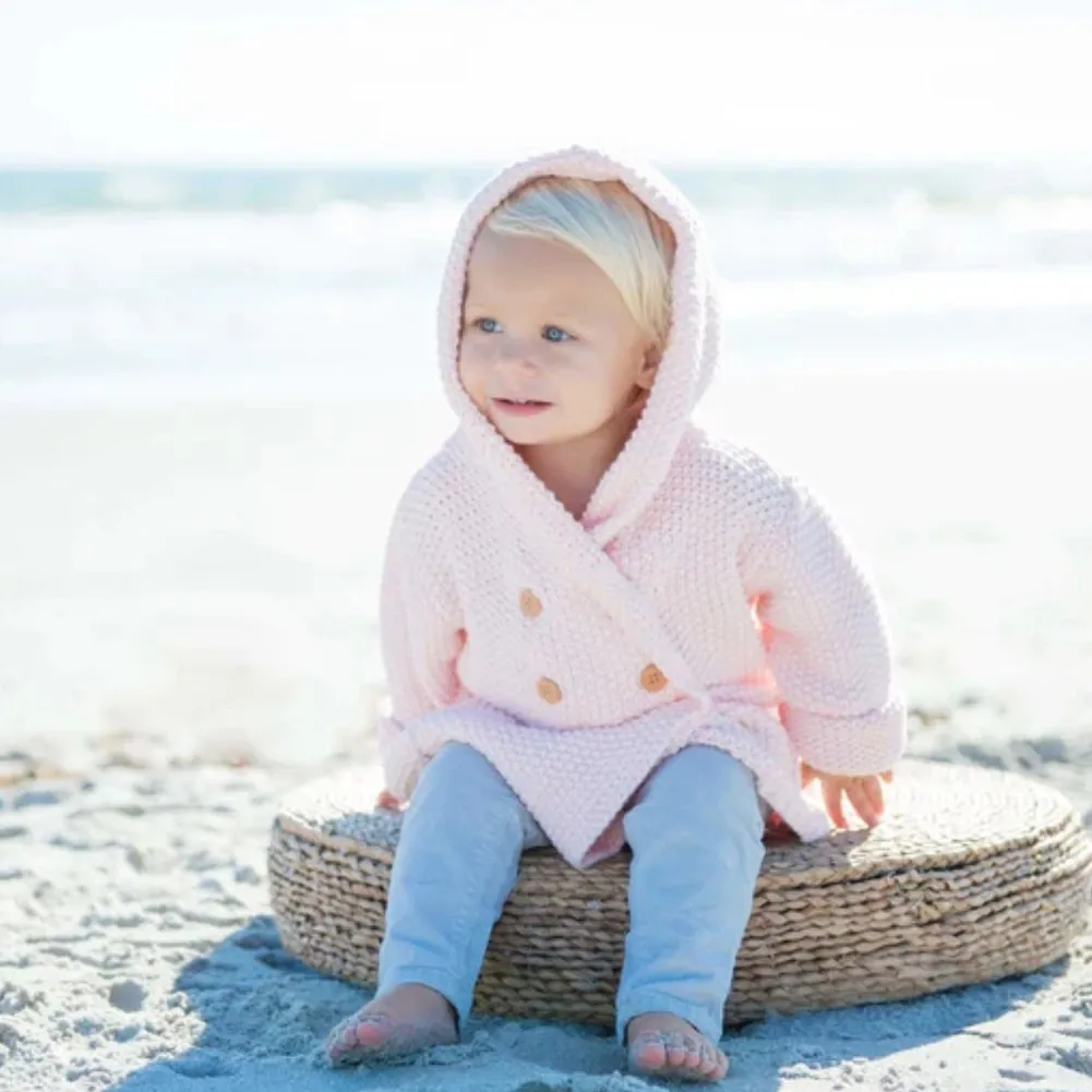 Beba Bean Crochet Knit Hoodie - Pink (12-18 Months)