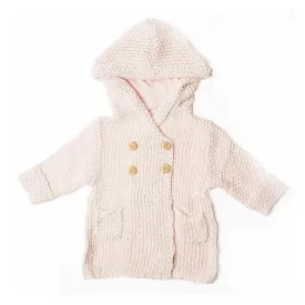 Beba Bean Crochet Knit Hoodie - Pink (12-18 Months)