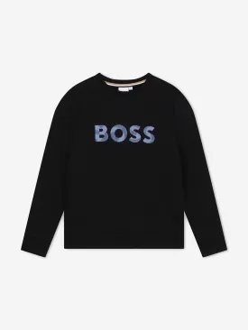 BOSS Boys Logo Print Sweatshirt in Black