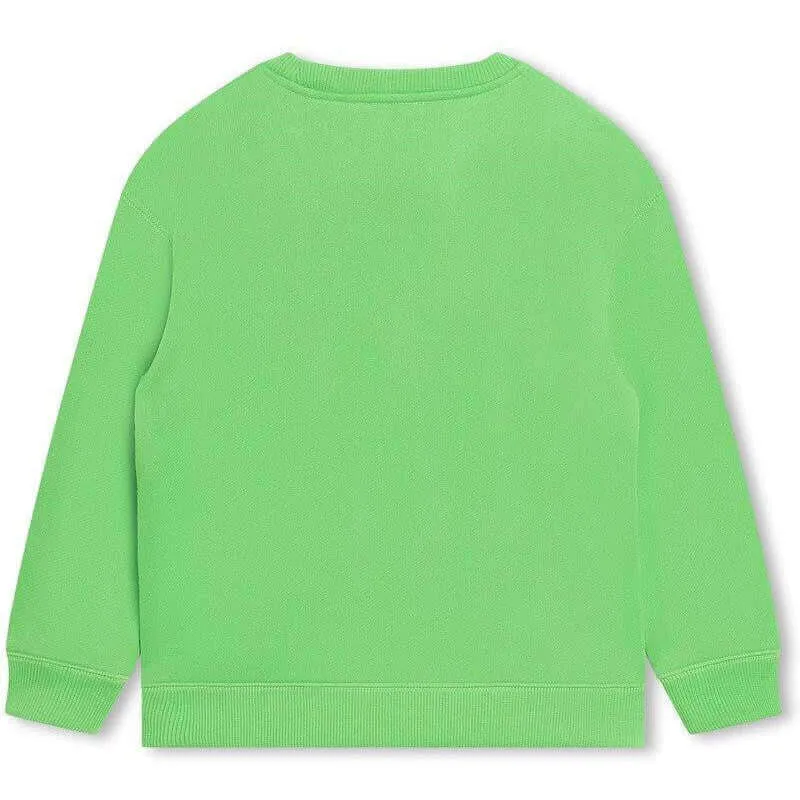 Boys Green Embossed Logo Sweatshirt