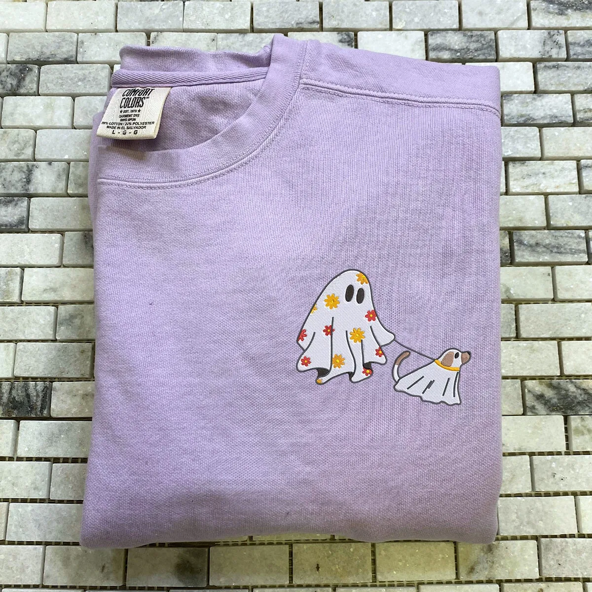 Comfort Colors® Сute Ghost Walking Dog Shirt or Sweatshirt