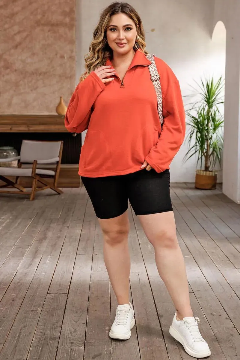 Comfortable Plus Size Orange Sweatshirt for Women - Shop Now