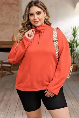 Comfortable Plus Size Orange Sweatshirt for Women - Shop Now