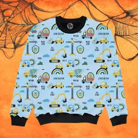 Construction Theme All Over Printed Sweatshirt for Kids