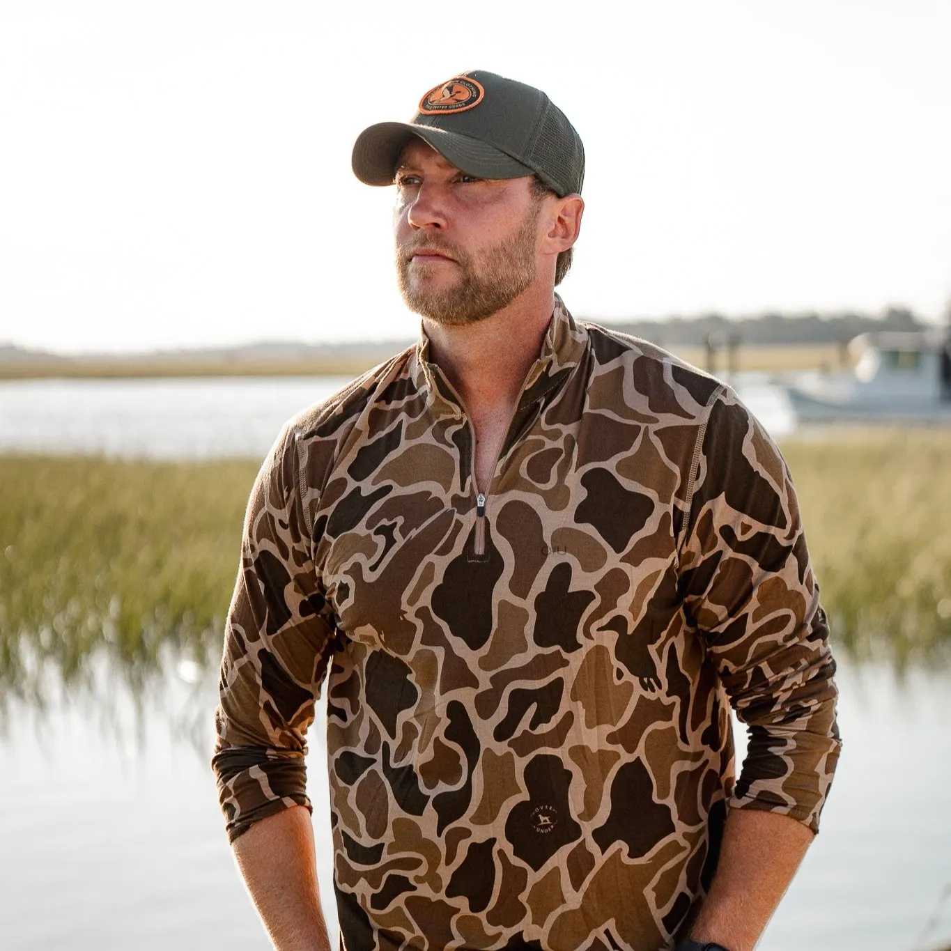 Core Layer 1/4 Zip Pullover Duck Camo