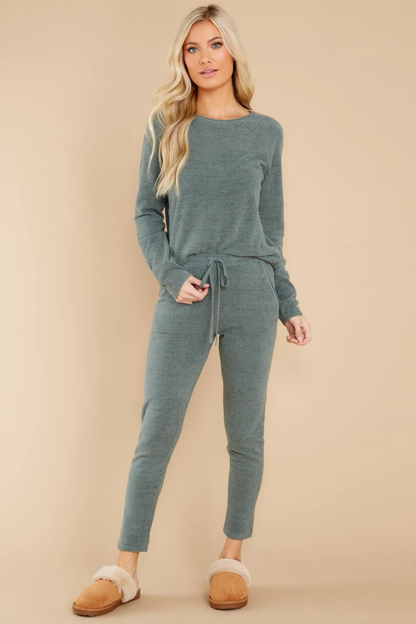 CozyChic Ultra Lite® Agave Green Rolled Neck Pullover