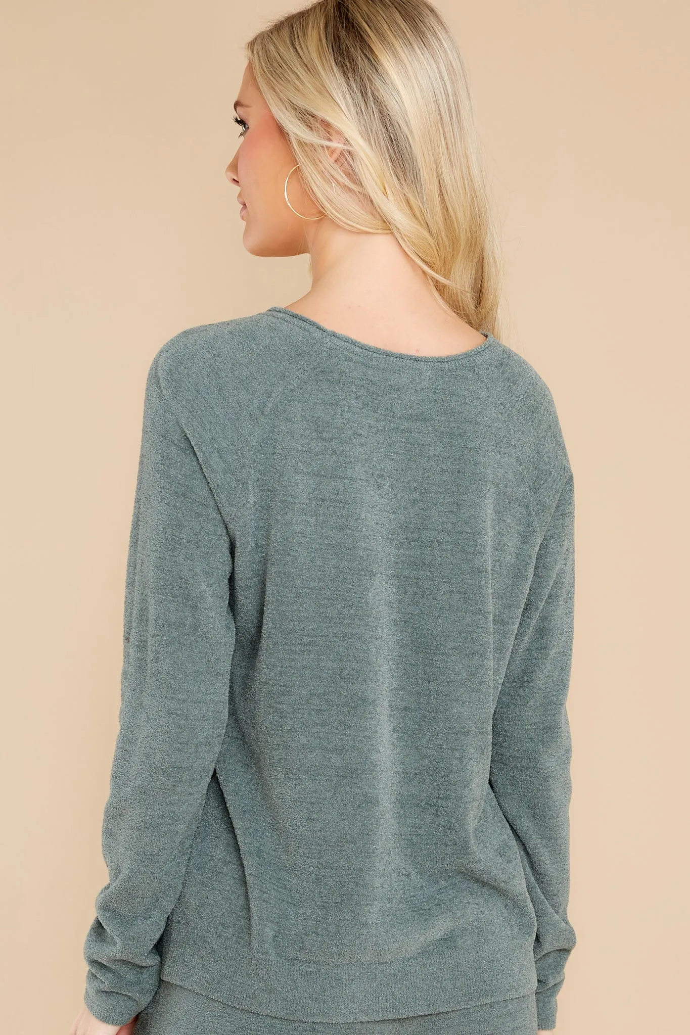 CozyChic Ultra Lite® Agave Green Rolled Neck Pullover