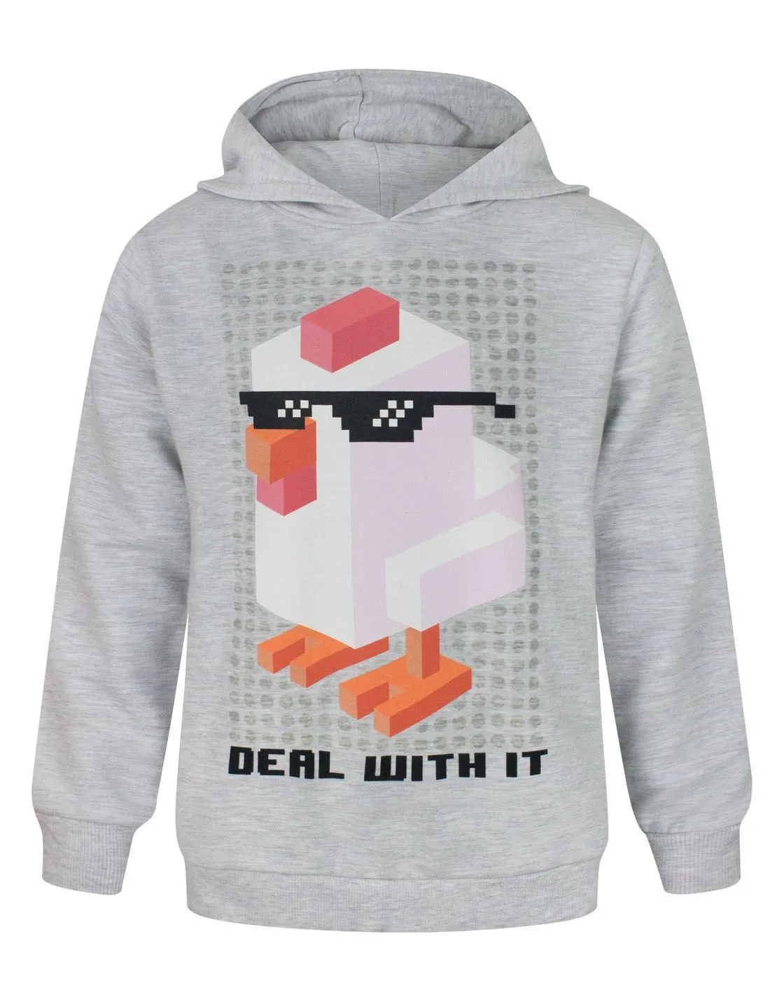 Crossy Road Deal With It Grey Unisex Kid's Hoodie