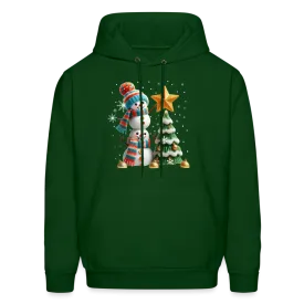 Cute Christmas Funny Snowman Decorating Tree Hoodie