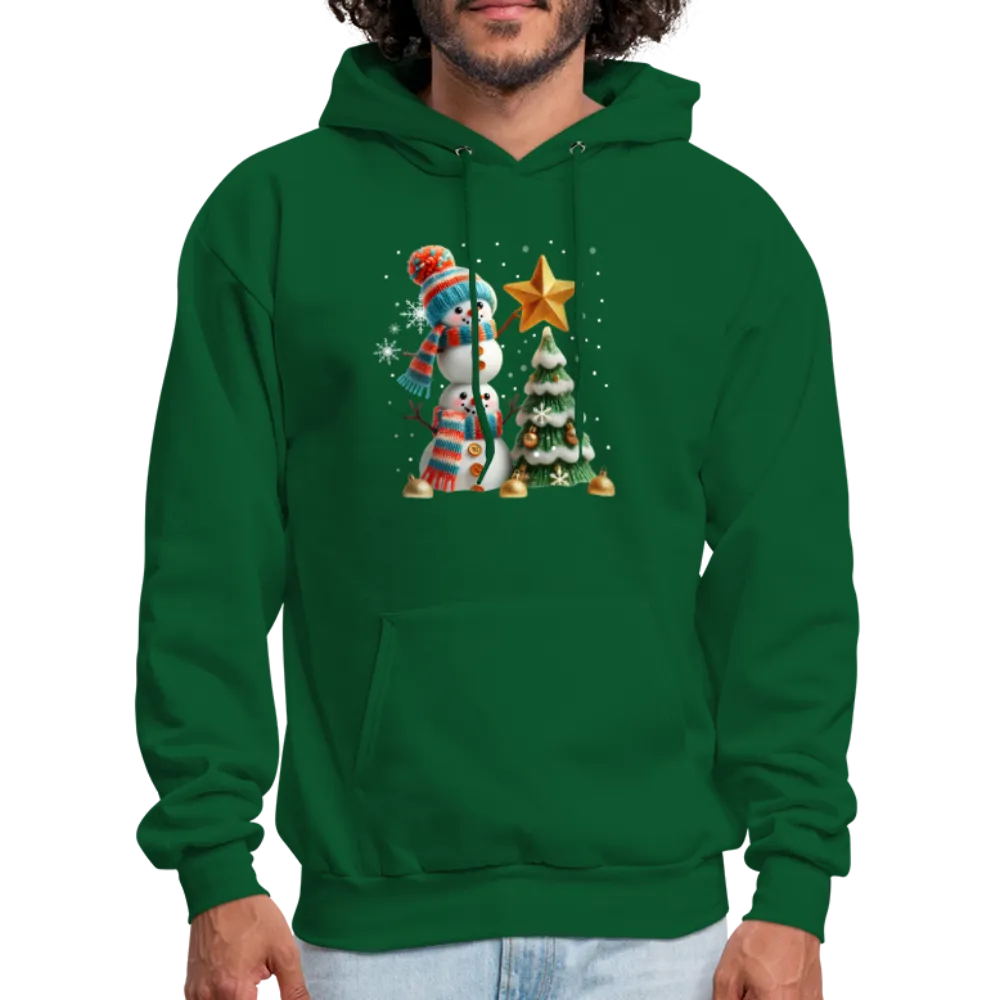 Cute Christmas Funny Snowman Decorating Tree Hoodie