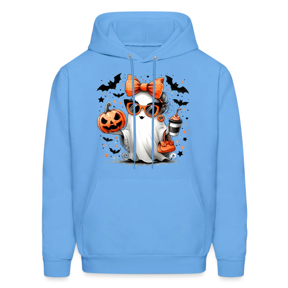 Cute Halloween Ghost with Pumpkins and Bats Hoodie (Halloween Mom)