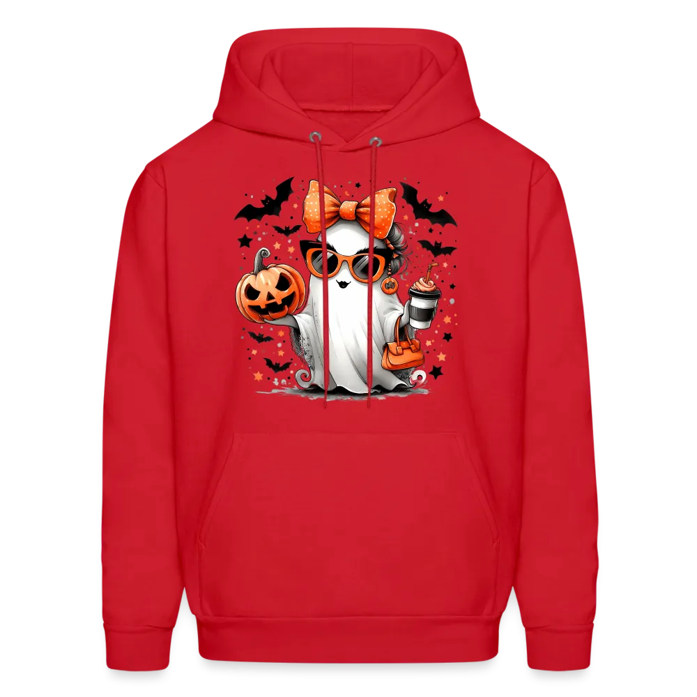 Cute Halloween Ghost with Pumpkins and Bats Hoodie (Halloween Mom)