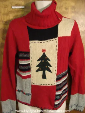 Cute Tneck Festive Red Xmas Sweater