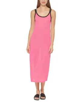 Dkny Women's Double Strap Dress Cover Up Swimsuit Pink