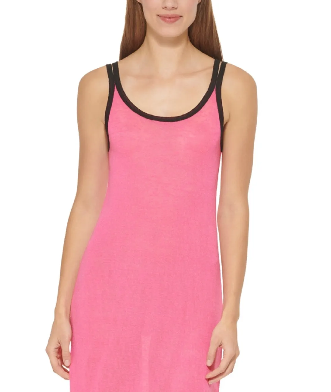 Dkny Women's Double Strap Dress Cover Up Swimsuit Pink