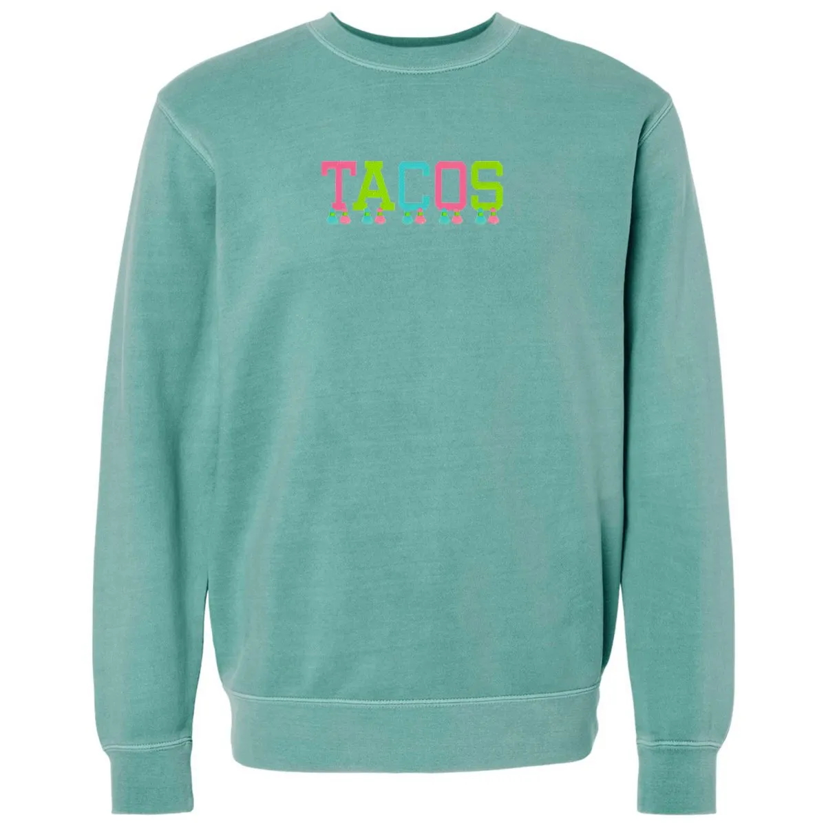 Embroidered Tasseled 'Tacos' Cozy Crew