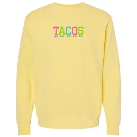 Embroidered Tasseled 'Tacos' Cozy Crew