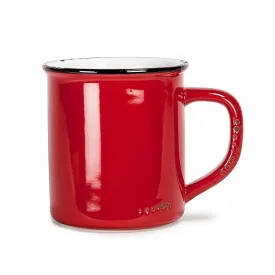 Enamel Look Coffee Mug - Red - 4"