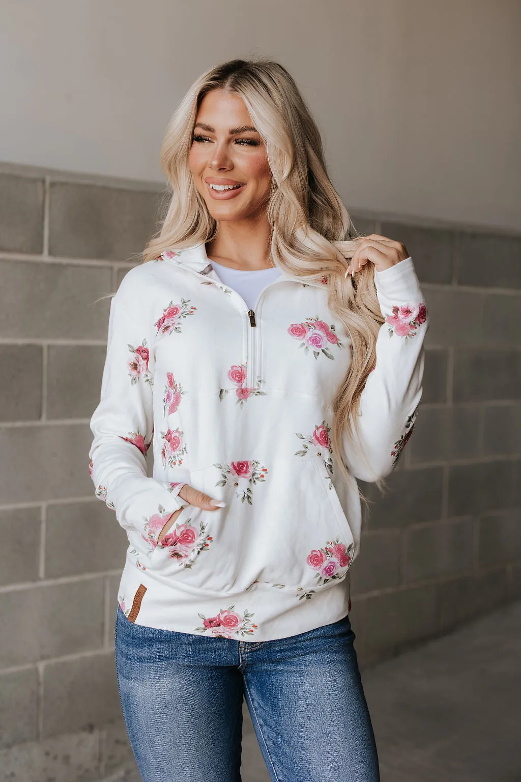 *FINAL SALE* HalfZip Sweatshirt (Garden Bloom)