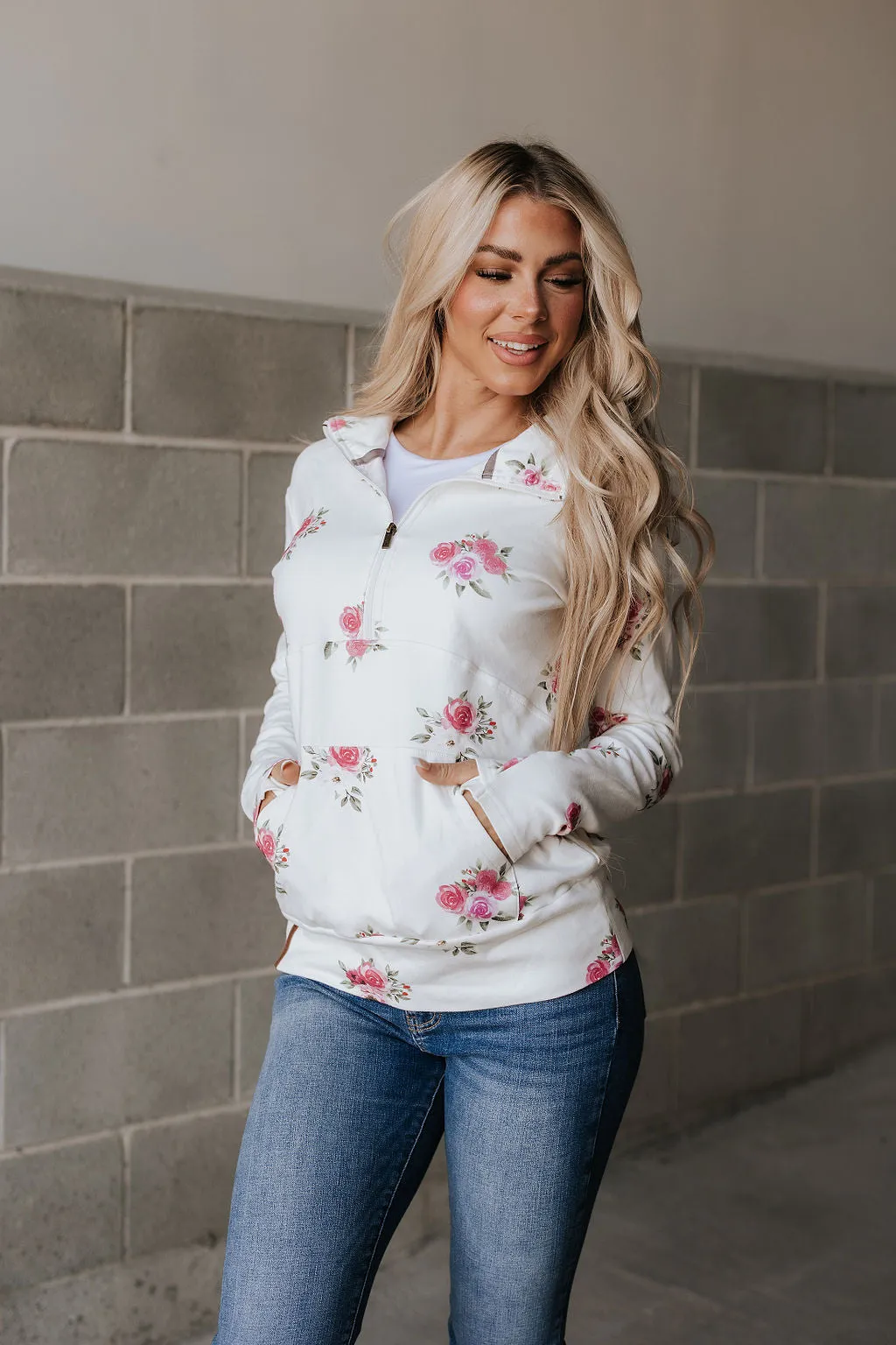 *FINAL SALE* HalfZip Sweatshirt (Garden Bloom)