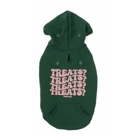 FuzzYard Dog Apparel Treats Hoodie Green SIze 1 XXSmall***