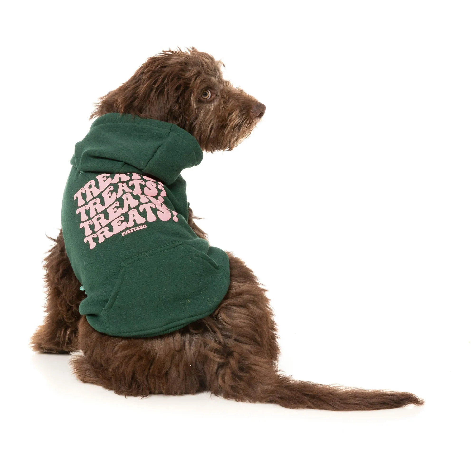 FuzzYard Dog Apparel Treats Hoodie Green SIze 1 XXSmall***