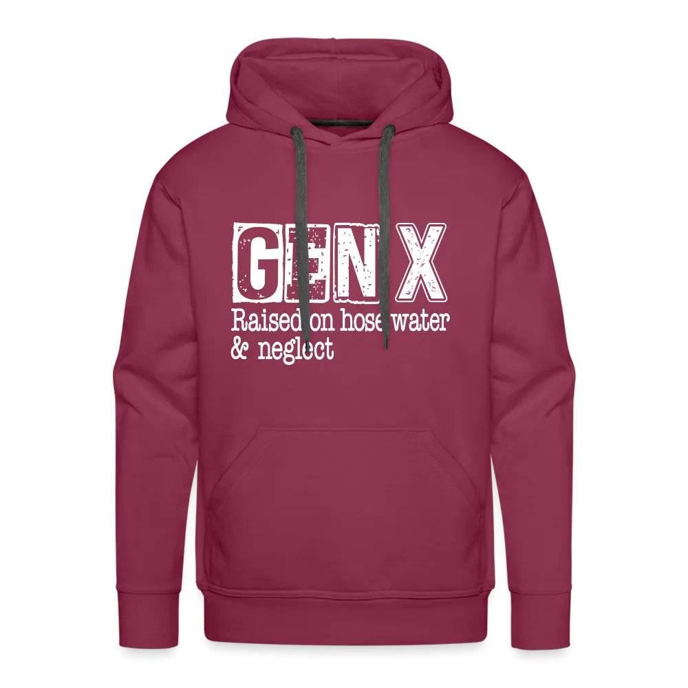 GEN X Men’s Premium Hoodie (Raised on hose water & neglect)