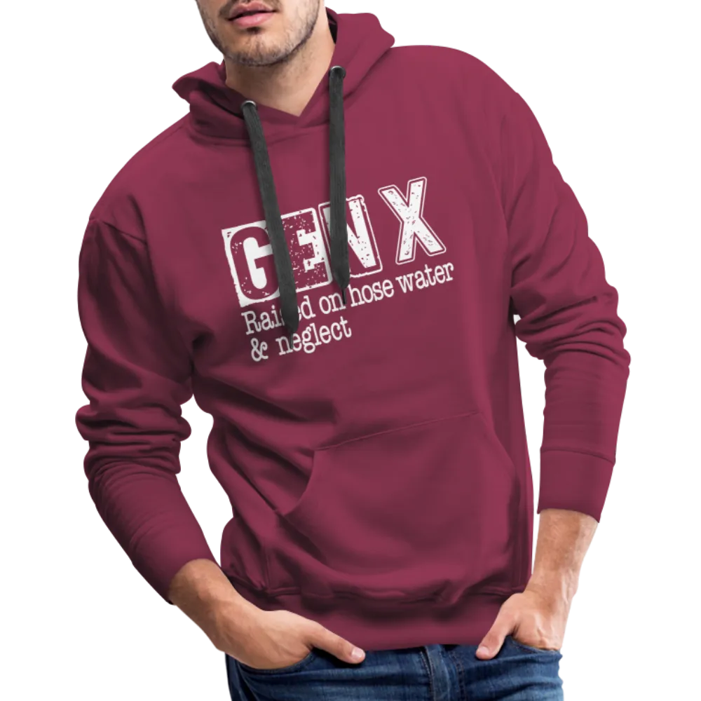 GEN X Men’s Premium Hoodie (Raised on hose water & neglect)