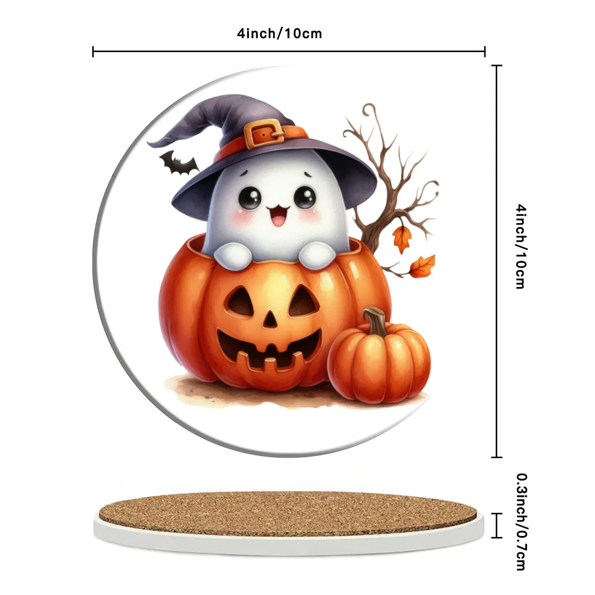 Ghostly Popup Pumpkin Coasters