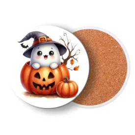 Ghostly Popup Pumpkin Coasters