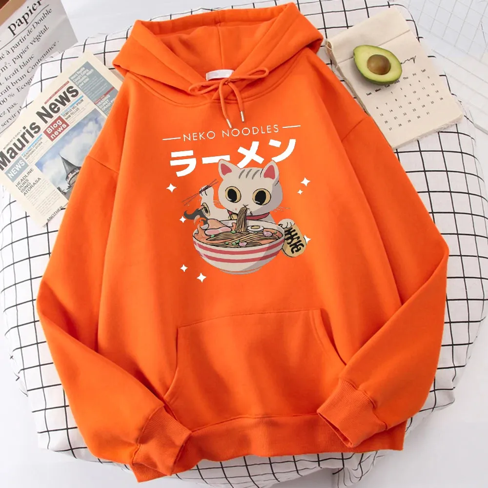 Harajuku Ramen Cat Hoodie