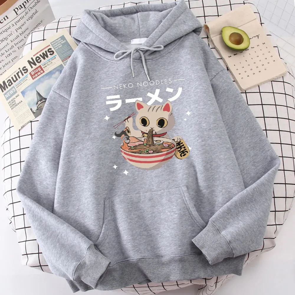 Harajuku Ramen Cat Hoodie