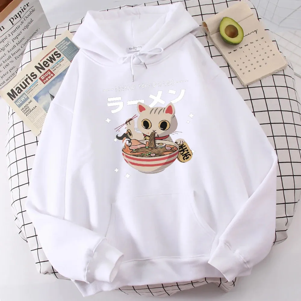 Harajuku Ramen Cat Hoodie