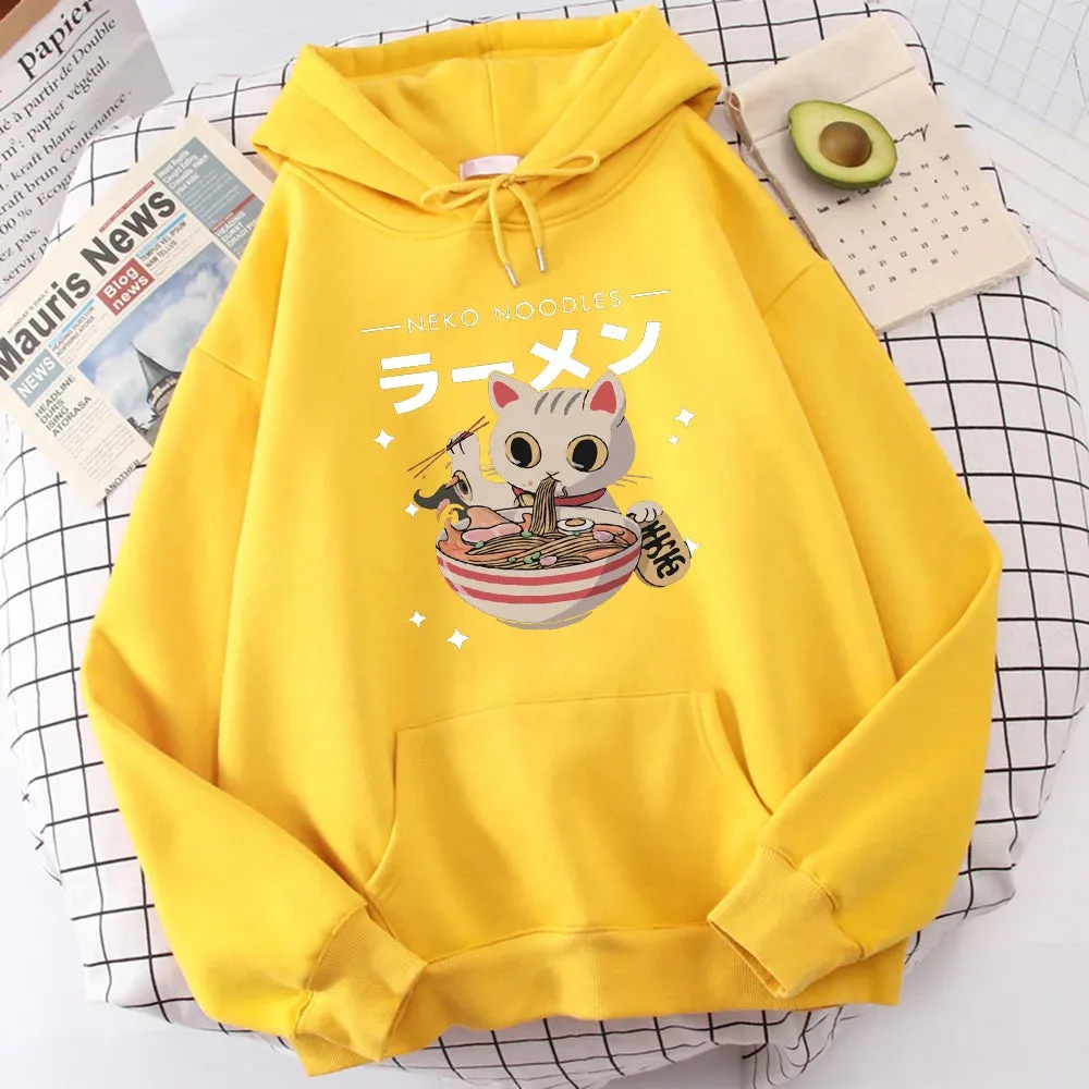 Harajuku Ramen Cat Hoodie