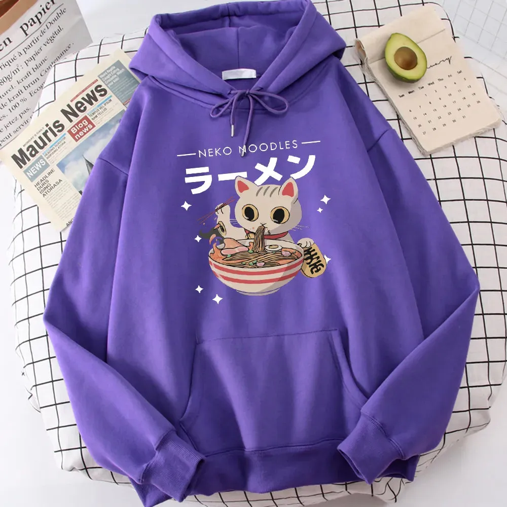 Harajuku Ramen Cat Hoodie