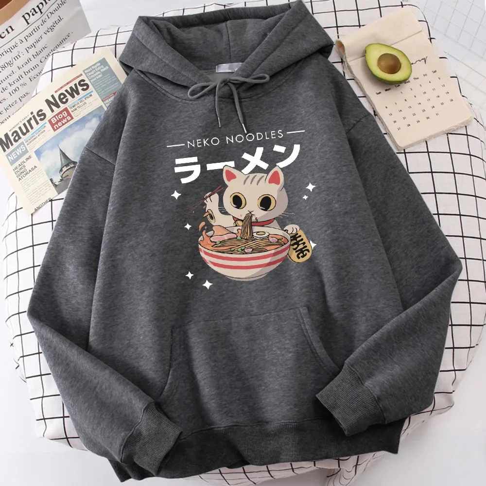 Harajuku Ramen Cat Hoodie