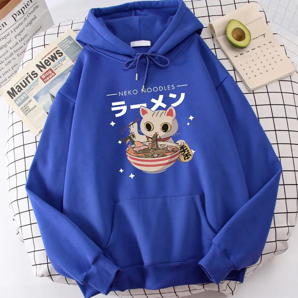 Harajuku Ramen Cat Hoodie