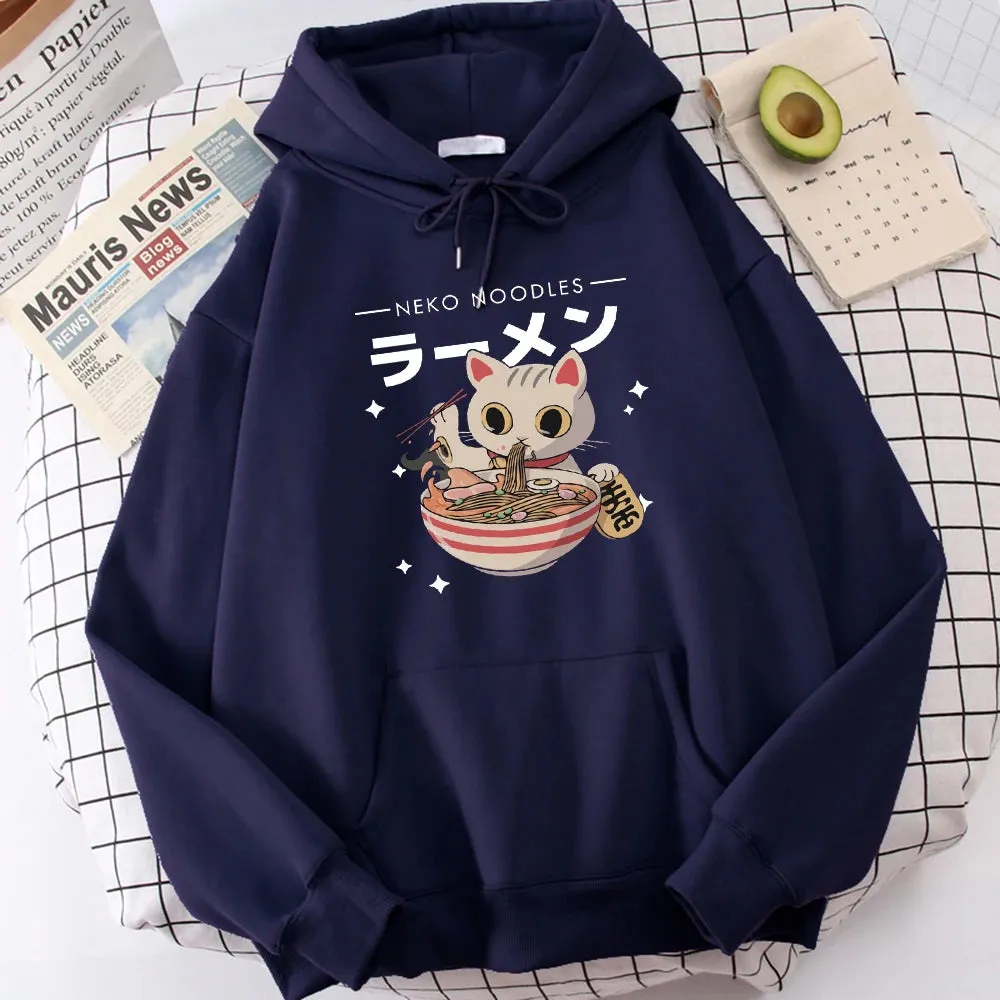 Harajuku Ramen Cat Hoodie