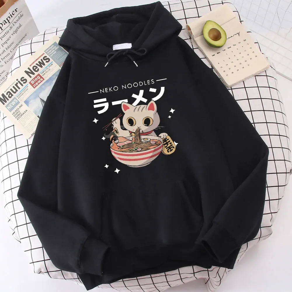 Harajuku Ramen Cat Hoodie