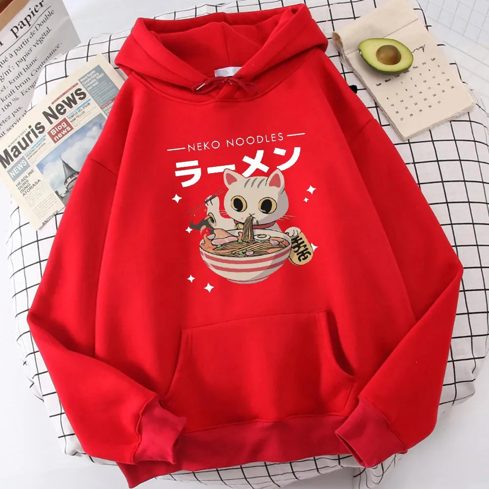 Harajuku Ramen Cat Hoodie