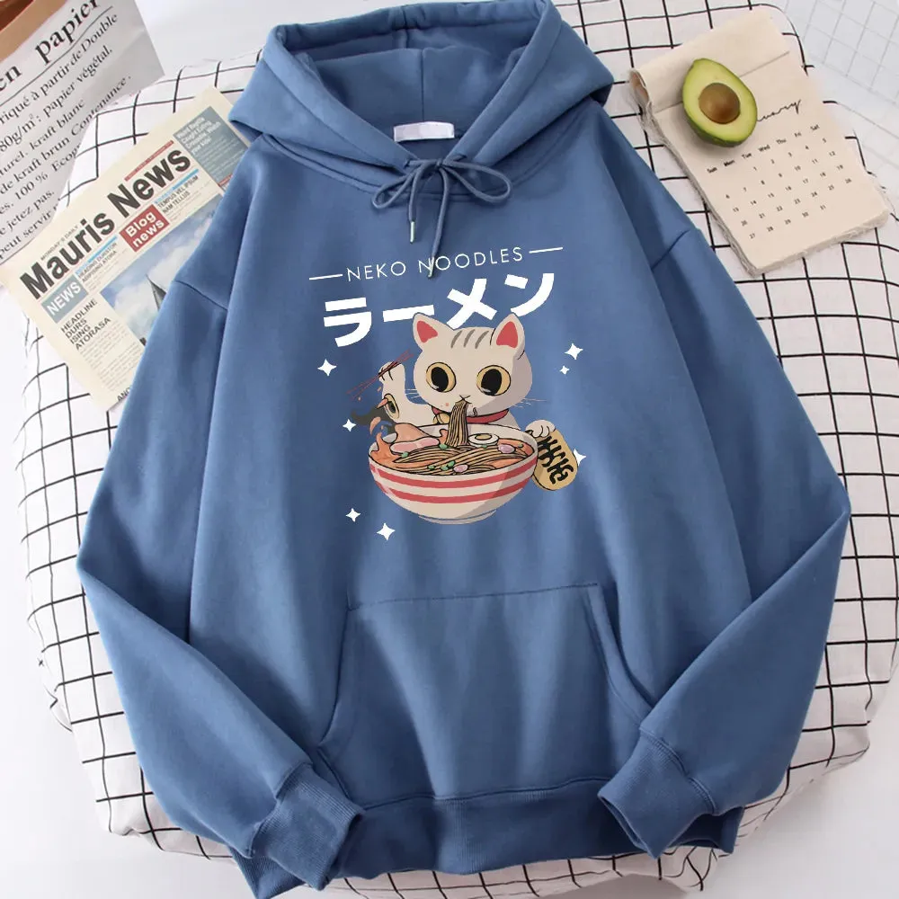 Harajuku Ramen Cat Hoodie